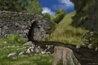 Packhorse bridge, Ingleborough canvas art print