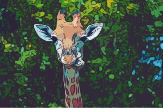 Gorgeous giraffe digital effect colourful canvas print