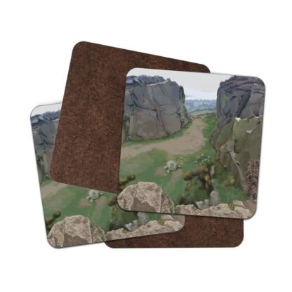 4 Pack Hardboard Coaster  - Cow and Calf, Ilkley Digital Painting - Image 2