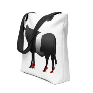 Belted Galloway cow with red heels - Tote bag