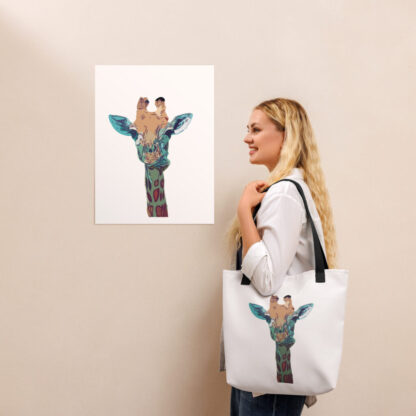 Giraffe bold colour Tote bag - Image 2