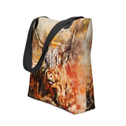 Clyde the highland cow digital watercolour Tote bag