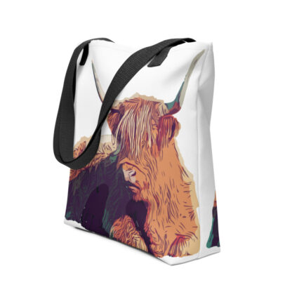 Highland cow digital art in bold colour Tote bag