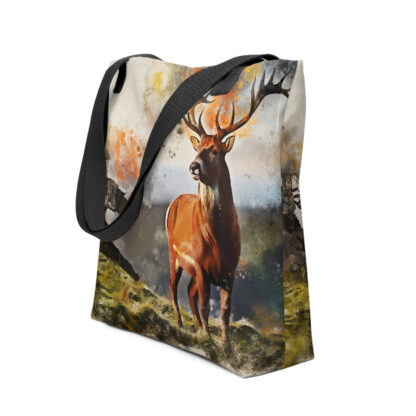 Highland deer digital watercolour Tote bag