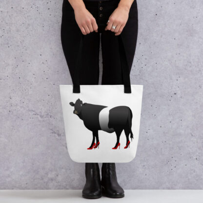 Belted Galloway cow with red heels - Tote bag - Image 2