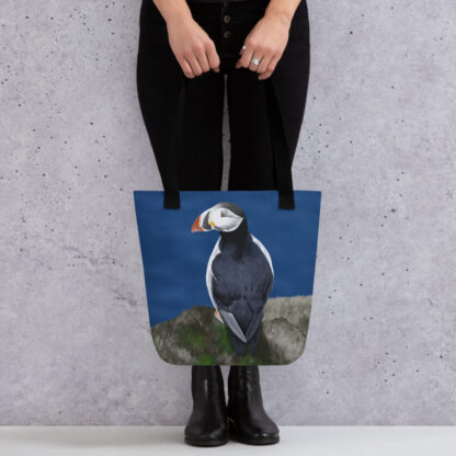 Puffin digital landscape painting Tote bag - Image 2