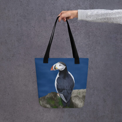 Puffin digital landscape painting Tote bag - Image 4