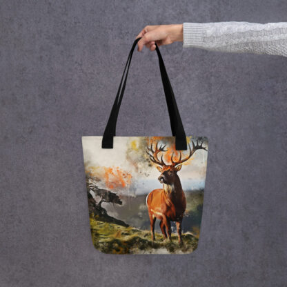 Highland deer digital watercolour Tote bag - Image 3