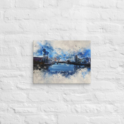 River Clyde digital watercolour canvas wall art print - Image 4