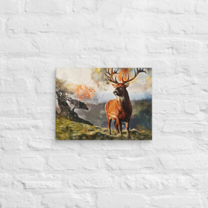 Highland Deer digital watercolour effect canvas print - Image 4