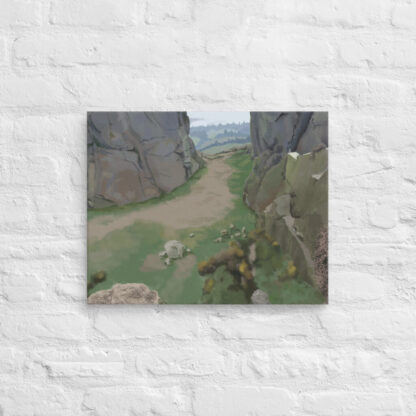 Cow and Calk Ilkley digital painting canvas wall art print - Image 5