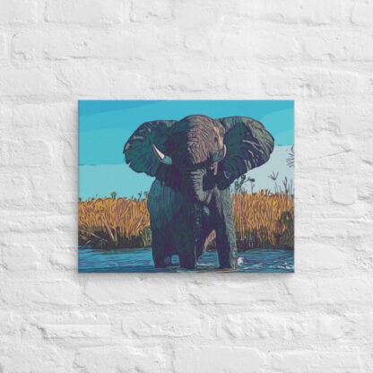 Elephant digital artwork in bold colour canvas wall art print - Image 5