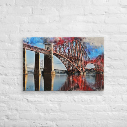 Forth Bridge digital watercolour canvas wall print