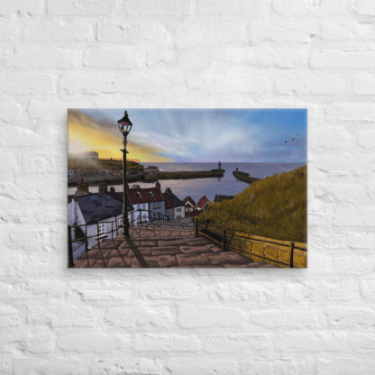 Whitby sunset digital painting canvas art wall print