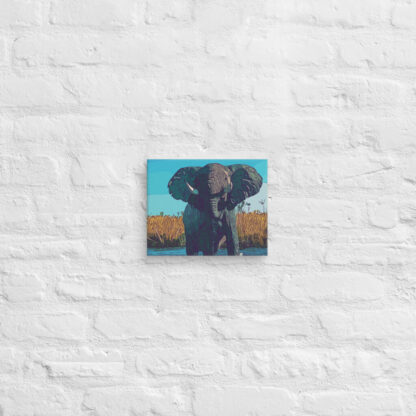 Elephant digital artwork in bold colour canvas wall art print - Image 2