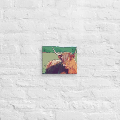 Highland cow in bold colours canvas wall art print - Image 2