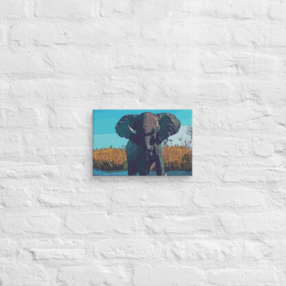 Elephant digital artwork in bold colour canvas wall art print - Image 3