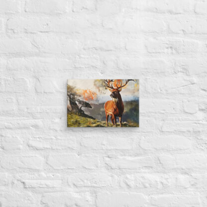 Highland Deer digital watercolour effect canvas print - Image 3