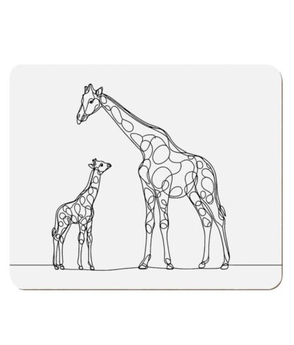 Giraffe digital fine line artwork 4 Pack Hardboard Placemat