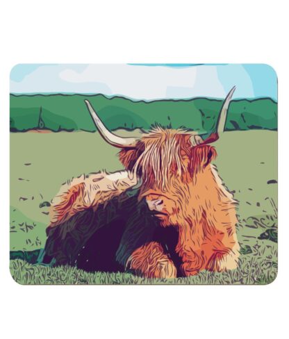 Highland cow digital artwork in bold colours 4  Pack Hardboard Placemat