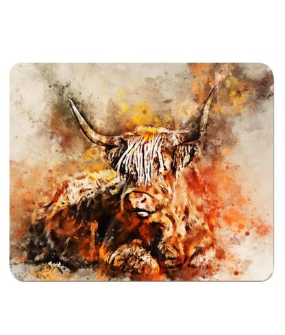 Clyde the Highland Cow digital watercolour 4 Pack Hardboard Placemat