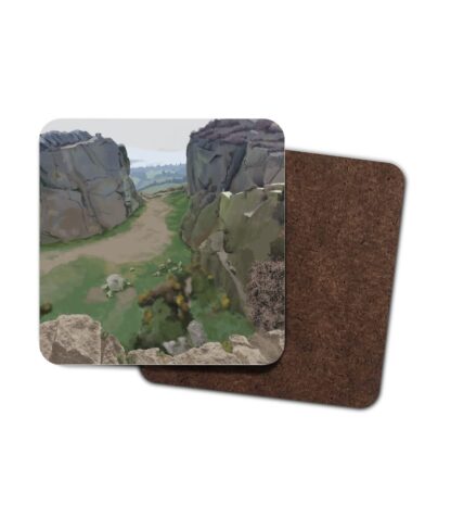 Cow and Calf Digital Painting - 4 Pack Hardboard Coaster