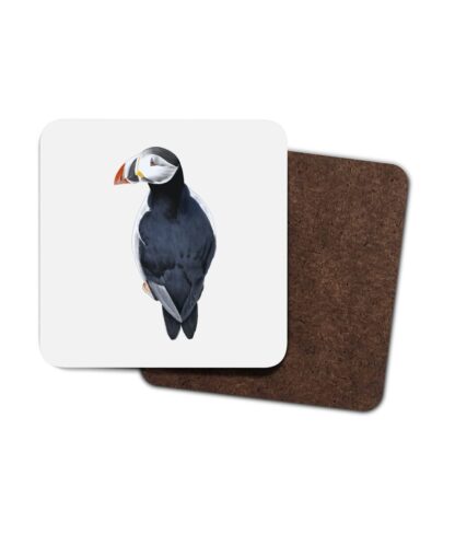 Puffin digital painting without background 4 Pack Hardboard Coaster