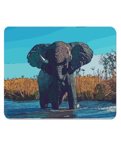 Elephant in water in bold colours 4 Pack Hardboard Placemat