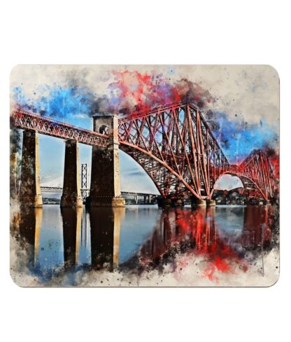 Forth Bridge digital watercolour splatter - 4 Pack Hardboard Placemat