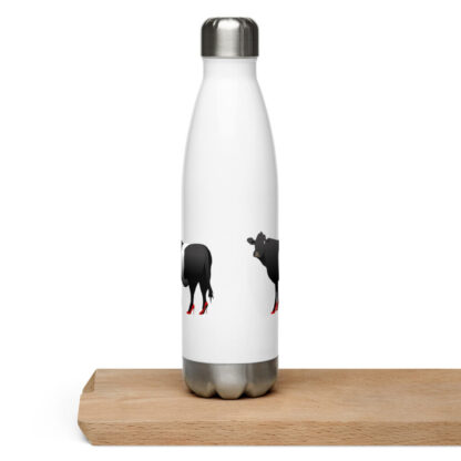 Belted Galloway cow with red high heels Stainless steel water bottle - Image 6