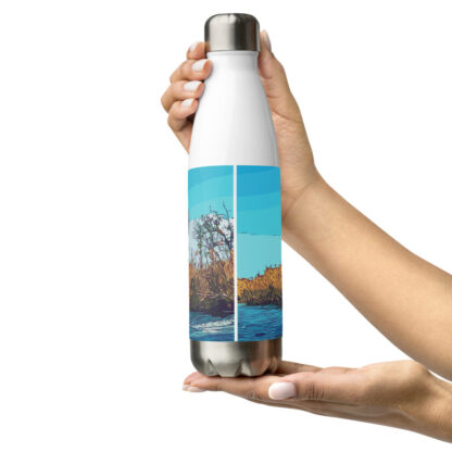 Elephant bold colour digital painting Stainless steel water bottle - Image 10