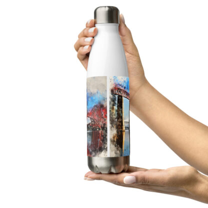 Forth Bridge digital watercolour splatter Stainless steel water bottle - Image 8