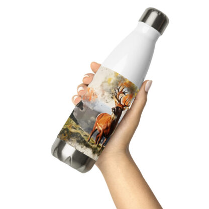 Highland deer digital watercolour Stainless steel water bottle - Image 11