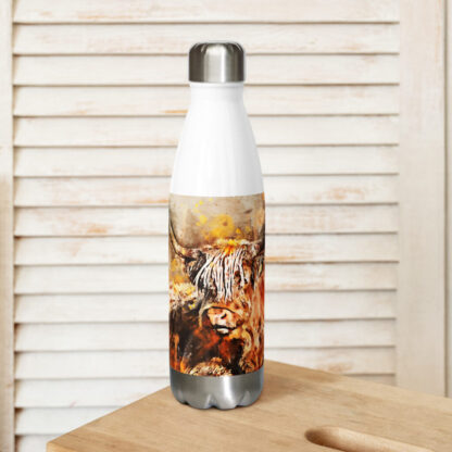 Clyde the highland cow Stainless steel water bottle - Image 9