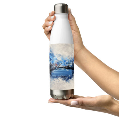 River Clyde, Glasgow digital watercolour splatter Stainless steel water bottle