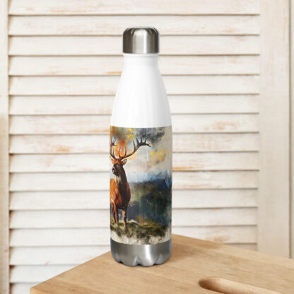 Highland deer digital watercolour Stainless steel water bottle - Image 2