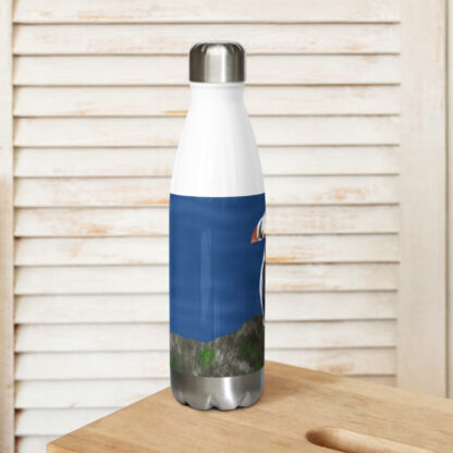 Puffin digital watercolour painting Stainless steel water bottle - Image 4