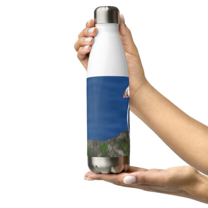 Puffin digital watercolour painting Stainless steel water bottle - Image 11