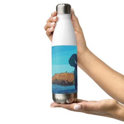 Elephant bold colour digital painting Stainless steel water bottle - Image 11