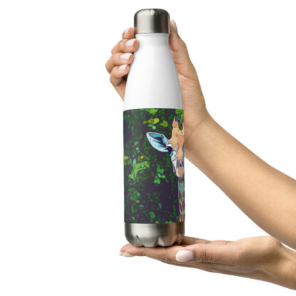 Giraffe digital artwork in bold colour Stainless steel water bottle - Image 7