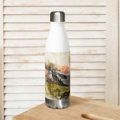 Highland deer digital watercolour Stainless steel water bottle - Image 3