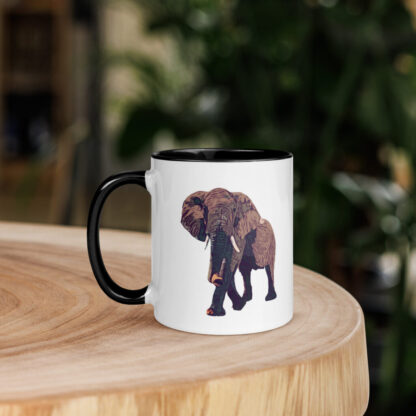 Elephant bold digital art Mug with Color Inside - Image 3