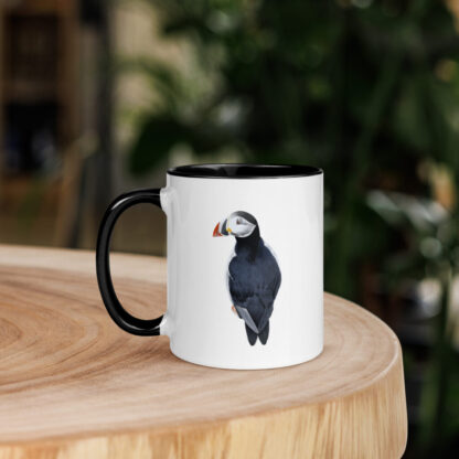 Puffin digital painting Mug with Color Inside - Image 3