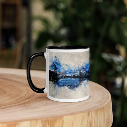 River Clyde digital watercolour Mug with Color Inside - Image 3