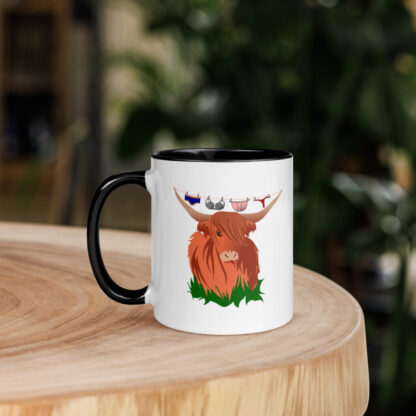 Highland cow washing line Mug with Color Inside - Image 3