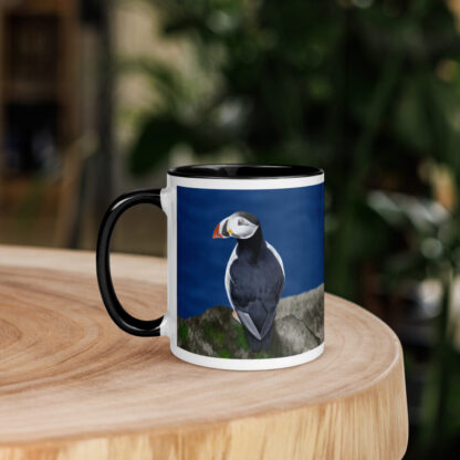 Puffin digital painting Mug with Color Inside - Image 3