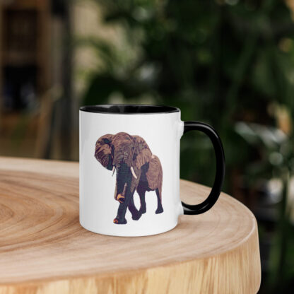 Elephant bold digital art Mug with Color Inside