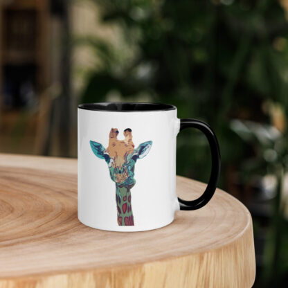 Giraffe bold digital artwork Mug with Color Inside