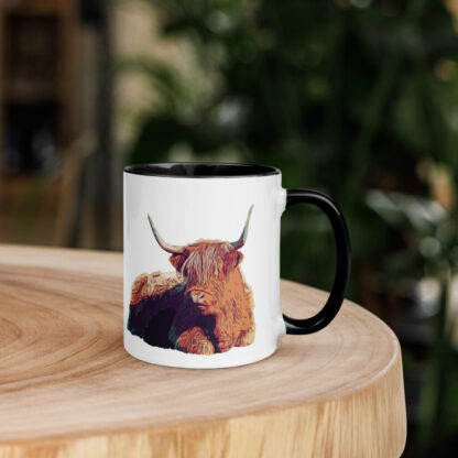 Highland cow bold colour Mug with Color Inside - Image 4