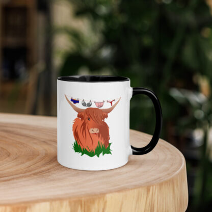 Highland cow washing line Mug with Color Inside - Image 4